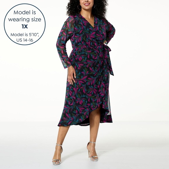 C Wonder by Christian Siriano Mesh Ruffle Hem Dress - Picture 4 of 10